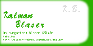 kalman blaser business card